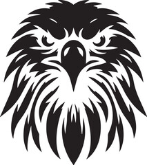 Majestic Eagle Silhouette Vector in Black and White | Wildlife Art Print