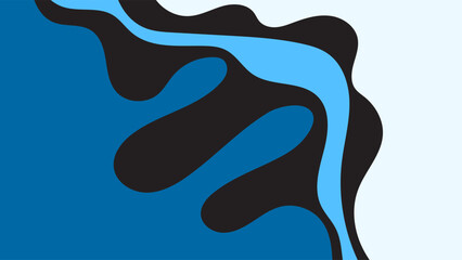 ABSTRACT BLUE BLACK BACKGROUND WITH HAND DRAWN ORGANIC SHAPES COLORFUL FLAT DESIGN VECTOR TEMPLATE FOR WALLPAPER, COVER DESIGN