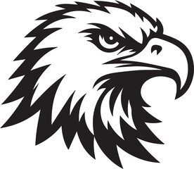 Majestic Eagle Silhouette Vector in Black and White | Wildlife Art Print