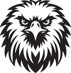 Majestic Eagle Silhouette Vector in Black and White | Wildlife Art Print