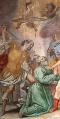 Fototapete Rund FLORENCE, ITALY - MARCH 18, 2025: The fresco Martyrdom of St. Simon the apostle in the chruch Chiesa di San Simone e Giuda by Nicodemo Ferrucci (1575 – 1650) © Renáta Sedmáková