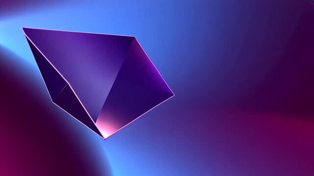 Abstract Purple Crystal Geometric Shape 3D Render of a Shimmering, Purple Diamond-Shaped Object in Space