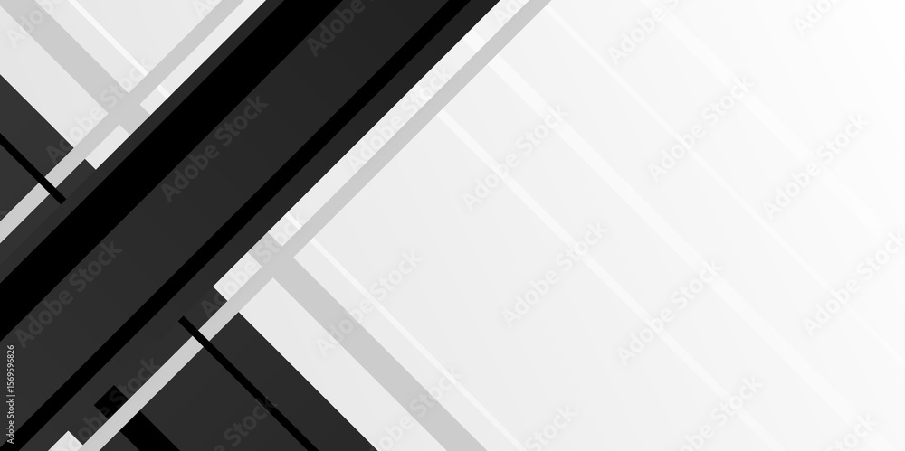 Fototapete minimalist black white gradient abstract background. vector style minimal geometric dynamic shapes w