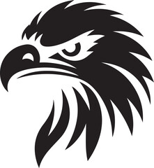 Majestic Eagle Silhouette Vector in Black and White | Wildlife Art Print