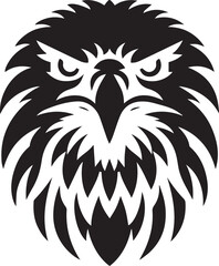 Majestic Eagle Silhouette Vector in Black and White | Wildlife Art Print