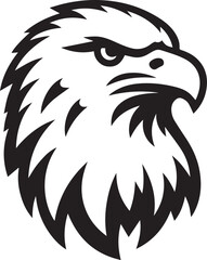 Majestic Eagle Silhouette Vector in Black and White | Wildlife Art Print