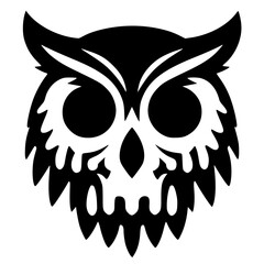 Owl skull silhouette