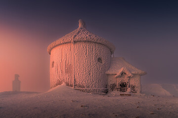 Snow-Covered Rotunda at Sunrise