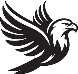 Fototapeta premium Majestic Eagle Silhouette Vector in Black and White | Wildlife Art Print