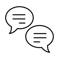 Two Speech Bubbles Chat Line Icon