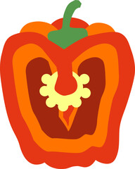vector illustration of a paprika, Vegetables