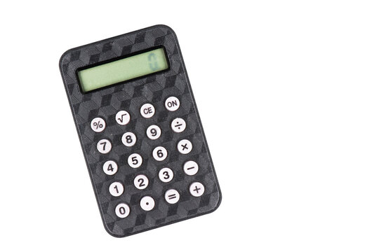 Simple mathematical calculator isolated on white background.