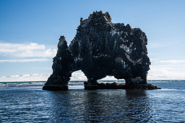 Hvitserkur basalt rock formation in Iceland