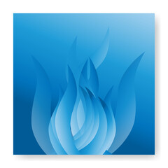 Abstract blue background with fire. Vector illustration for your design.
