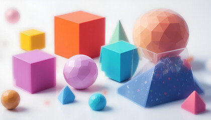 Obraz premium Colorful Assortment of Geometric Shapes