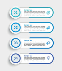 Business infographic template with 4 options or steps. Can be used for workflow layout, diagram, annual report, web design