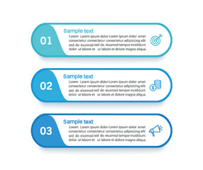 Business infographic template with 3 options or steps