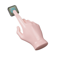 3D Hand mannequin with finger using fingerprint scanner technology device