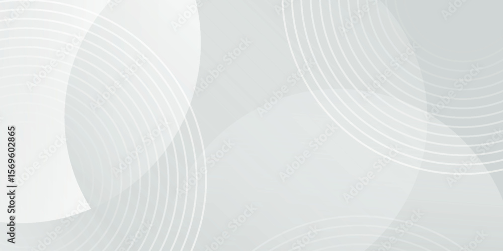 Poster white geometric abstract background with overlap circle layer decoration. modern graphic design elem