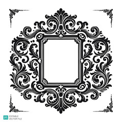 flower ornament illustration vector black and white background templates