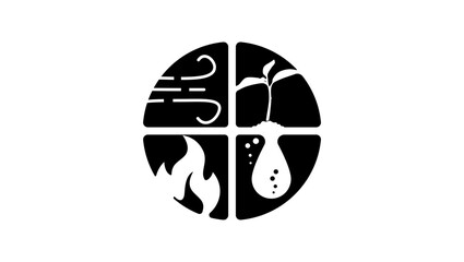 Earth, Wind, Earth, and Fire symbol, black isolated silhouette