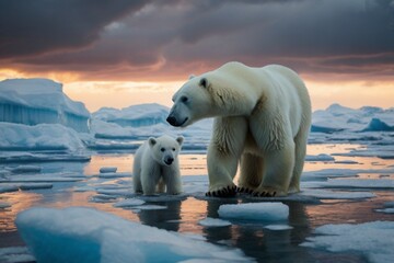 polar bear on ice
