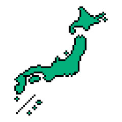 手書き_日本地図_ピクセルアート