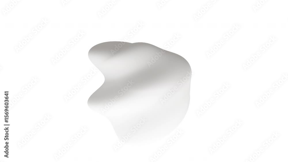 Poster liquid and flowing white geometric form on white. computer generated 3d render