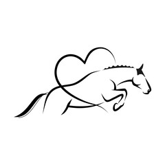 Leaping Horse with Heart Equestrian Love and Grace