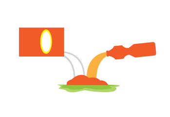 Vinegar and Baking Soda concept art. Editable Clip Art.