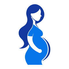 pregnant woman silhouette vector
