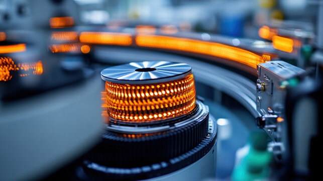 Fan motor coils being wound by a precision machine in a factory setting.
