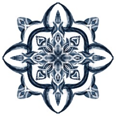 Design for ceramic tiles, majolica, watercolor ornament. hand drawing plate decoration
