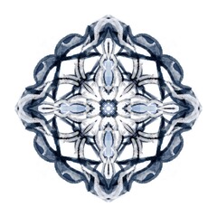Design for ceramic tiles, majolica, watercolor ornament. hand drawing plate decoration
