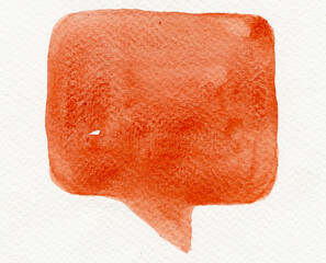 Warm watercolor red and orange speech bubbles. Hand-drawn illustration for packaging, food labels, chat icons, branding and extended license design in a natural artistic style.