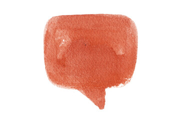 Warm watercolor red and orange speech bubbles. Hand-drawn illustration for packaging, food labels, chat icons, branding and extended license design in a natural artistic style.