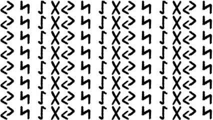Transparent Repeat Pattern of Cartoon of Yule Runes