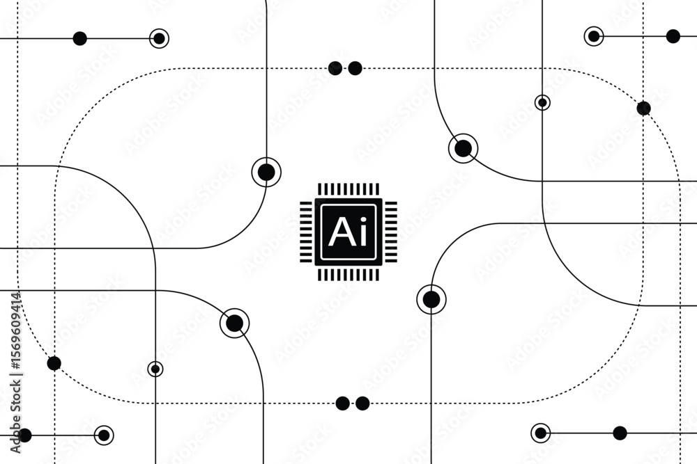 Poster abstract futuristic circuit board illustration, circuit board with 