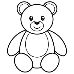 Naklejka premium Cute Teddy Bear Outline Drawing