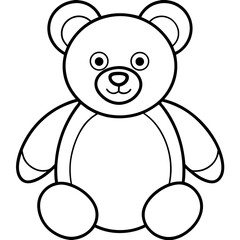 Cute Teddy Bear Outline Drawing