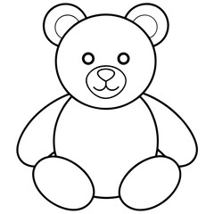 Cute Teddy Bear Outline Drawing