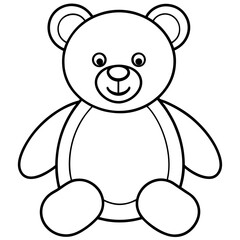 Fototapeta premium Cute Teddy Bear Outline Drawing