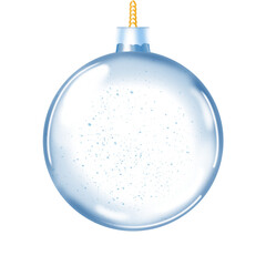 Winter clipart Glossy Christmas bauble on transparent background. Festive design for greeting cards, invitations, packaging, or seasonal decoration.