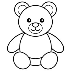 Fototapeta premium Cute Teddy Bear Outline Drawing