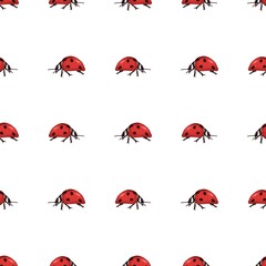 Seamless colorful cute ladybug print pattern