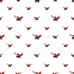 Seamless colorful cute ladybug print pattern