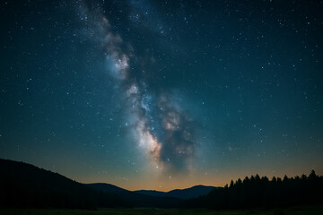 Fototapeta premium Stunning view of the milky way galaxy in night sky