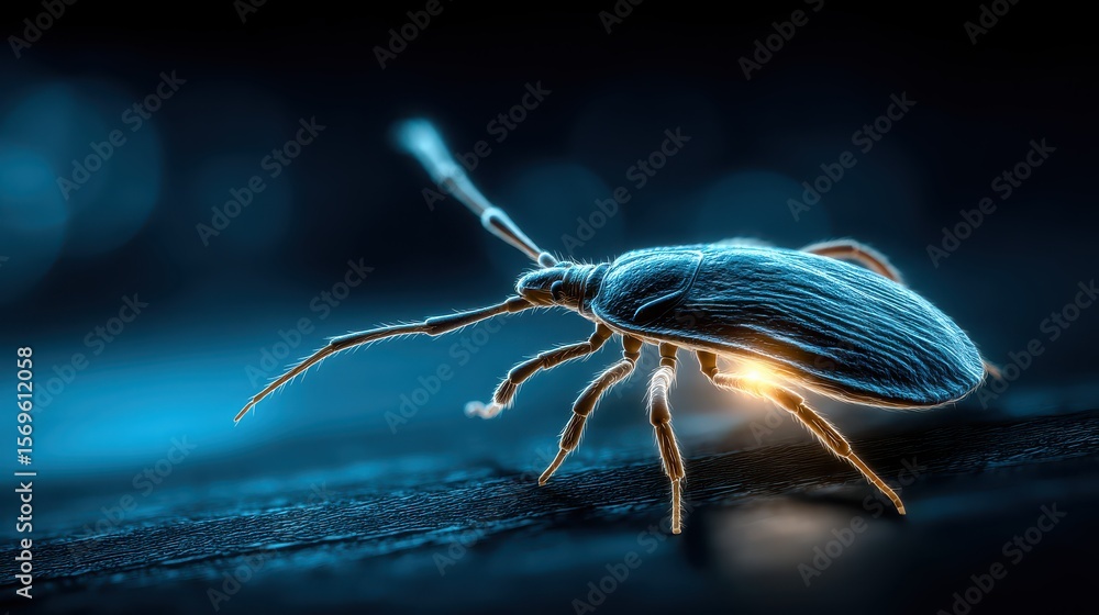 Poster a magnified bug symbolizing vulnerabilities threatening cloud endpoint safety and demanding rigorous