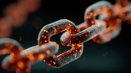 Strong digital chain links, metaphorically representing the crucial layers of defense needed for robust cloud endpoint safety and secure data integrity.