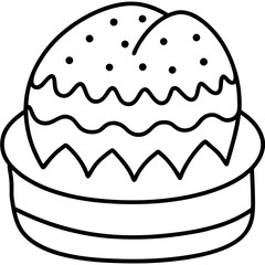 Easter Cake Outline Vector Art